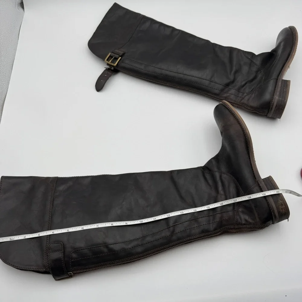 Hinge Womens Dark Brown Leather Over the Knee Equestrian Riding Boots Size 8.5